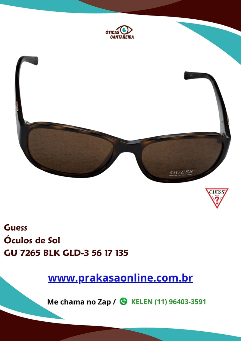 Guess - Óculos de Sol - GU 7265 BLK GLD-3 56 17 135