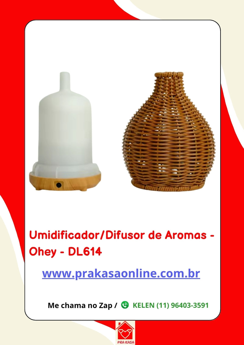 Umidificador/Difusor de Aromas - Ohey - DL614