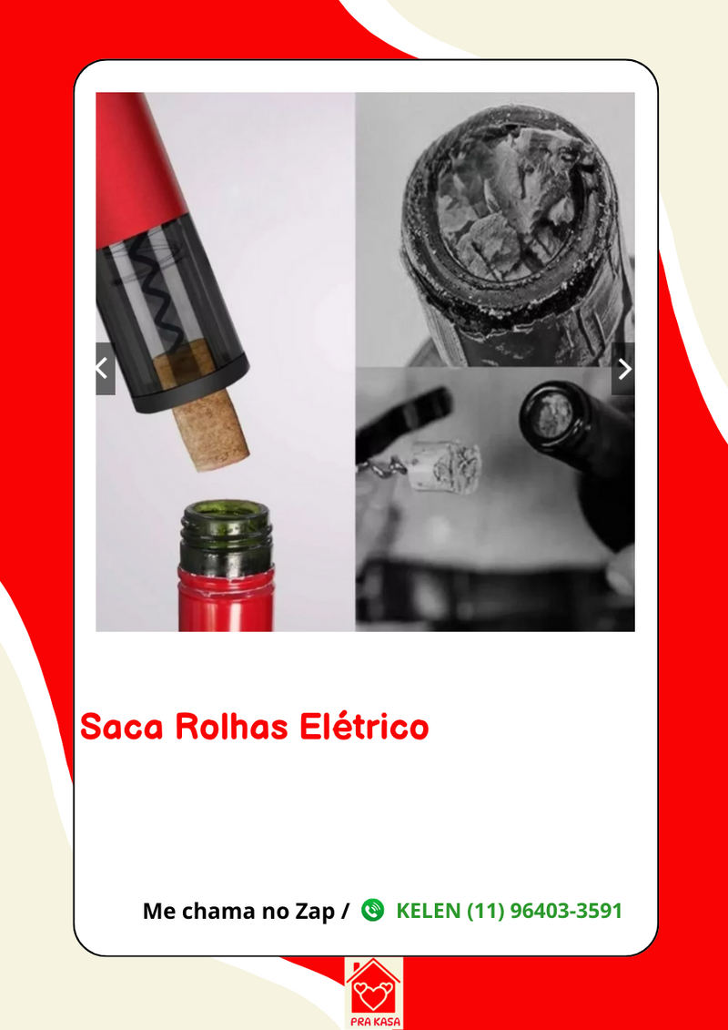 Saca Rolhas Automático Eletrônico