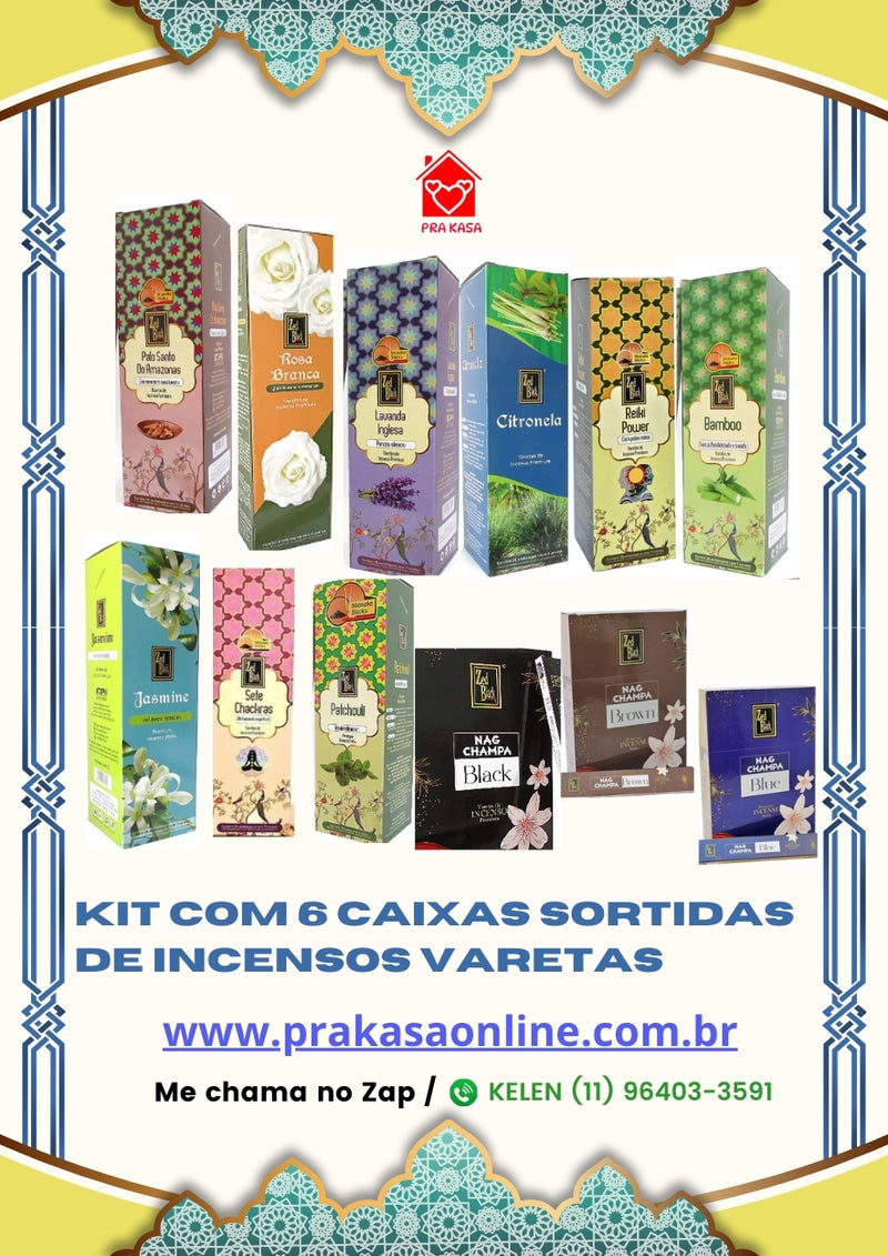 Kit com 6 Caixas Sortidas de Incensos Varetas