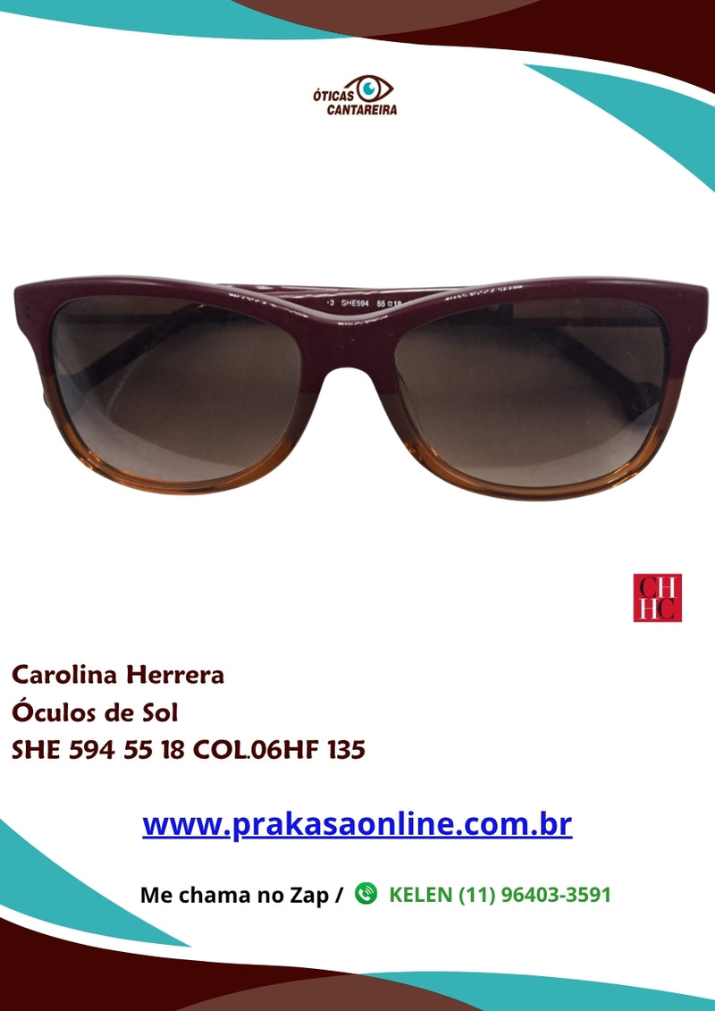 Carolina Herrera - Óculos de Sol - SHE 594 55 18 COL.06HF 135