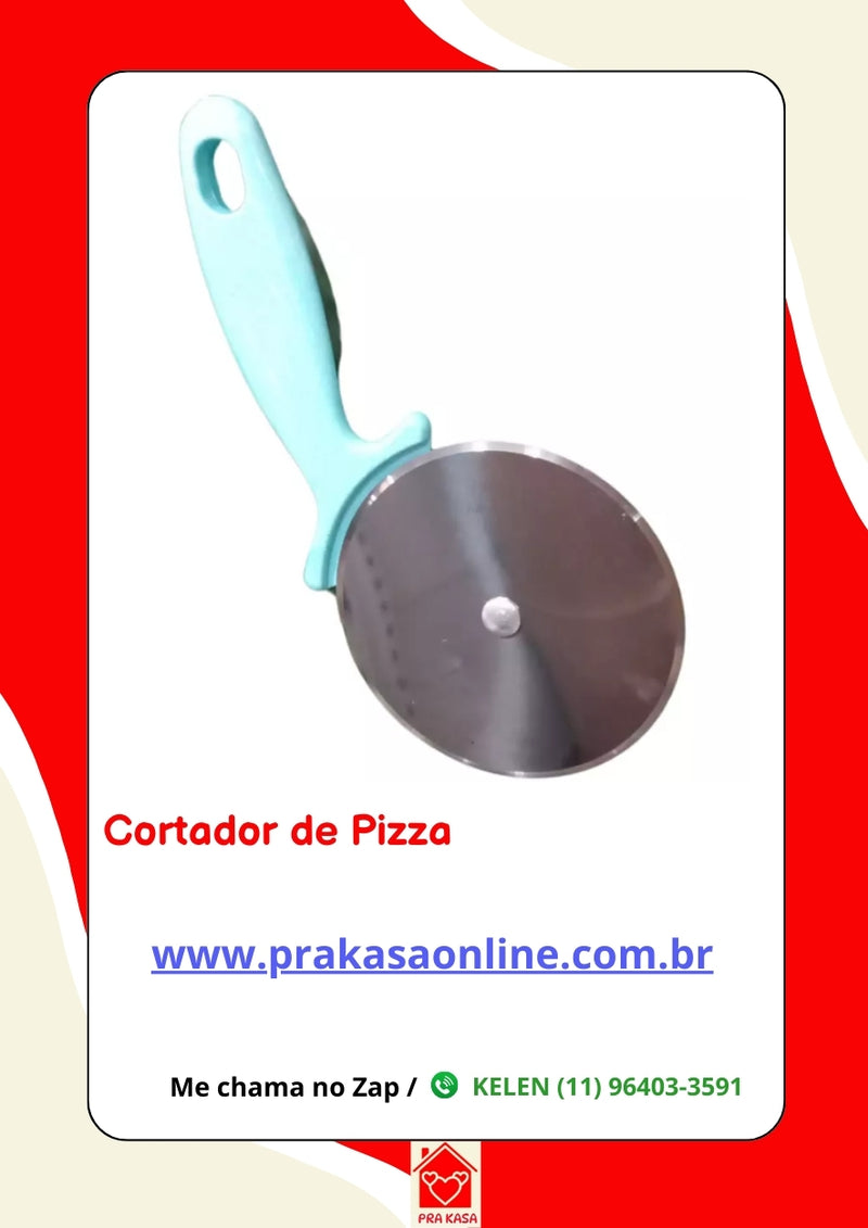 Cortador Fatiador de Pizza Massas Cabo de Plástico