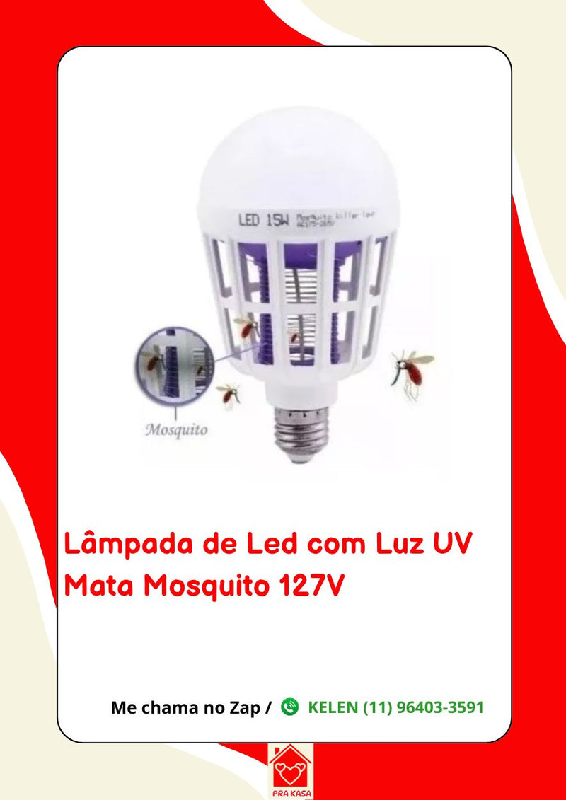 Lâmpada Led 60W Mata Mosquito Insetos Pernilongo Moscas