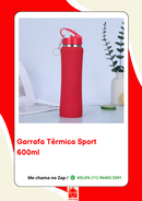 Garrafa Termica Com Chaveiro Emborrachada e 600 ml