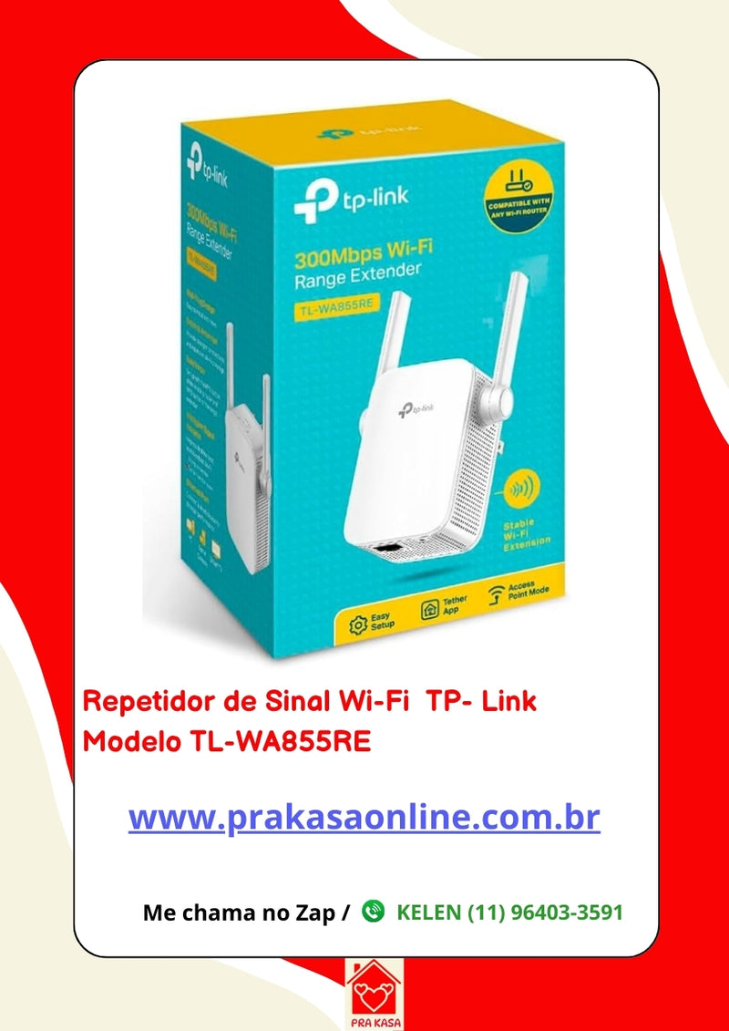 Repetidor de Sinal Wi-Fi -N300 Mbps - TL-WA855RE - TP-Link - 110V/220V