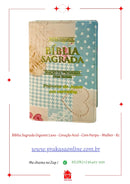 Bíblia Sagrada Gigante Luxo - Coração Azul - Com Harpa - Mulher - RC