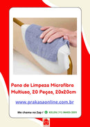 Pano de Limpeza Microfibra Multiuso, 20 Peças, 20x20cm