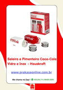 Saleiro e Pimenteiro Coca-Cola Vidro e Inox  - Hauskraft