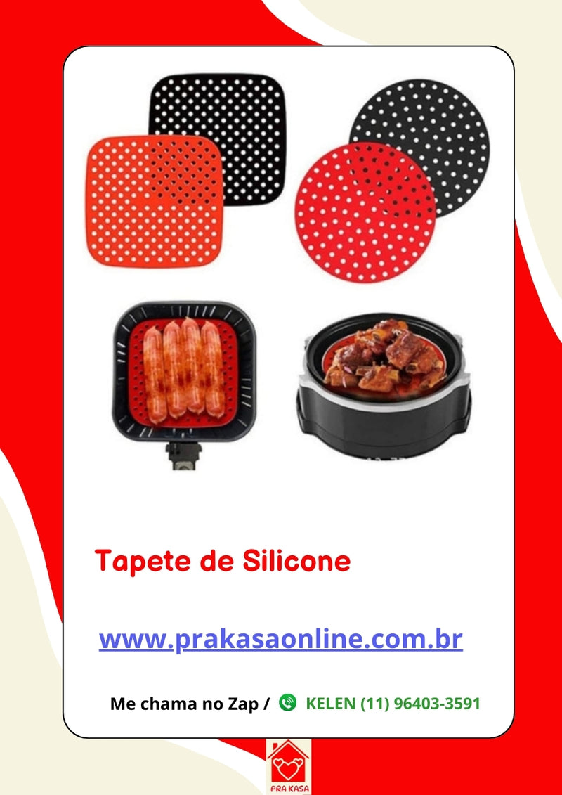 Tapete Silicone Air Fryer Tapete Protetor Fritadeira Antiaderente