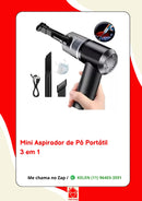 Aspirador de Pó Portátil Automotivo Recarregável Usb Cor Preto 110V/220V