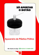Açucareiro Porta Condimentos Prático de Mesa com Botão Dosador