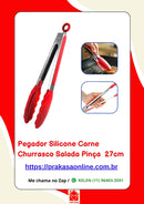 Pegador Silicone Carne Churrasco Salada Pinça 27cm