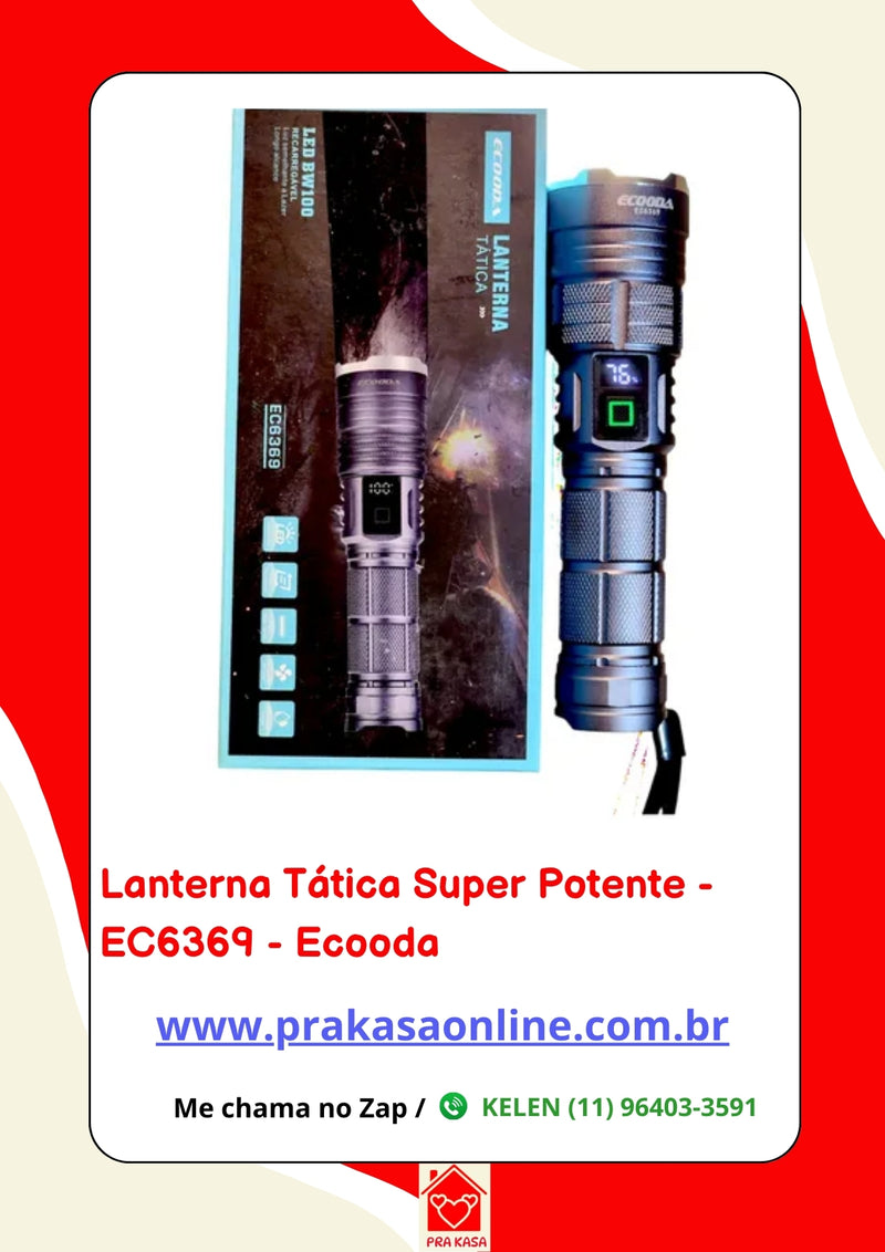 Lanterna Tática Super Potente - EC6369 - Ecooda