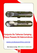Conjunto De Talheres Camping Pesca Passeio Kit Sobrevivência