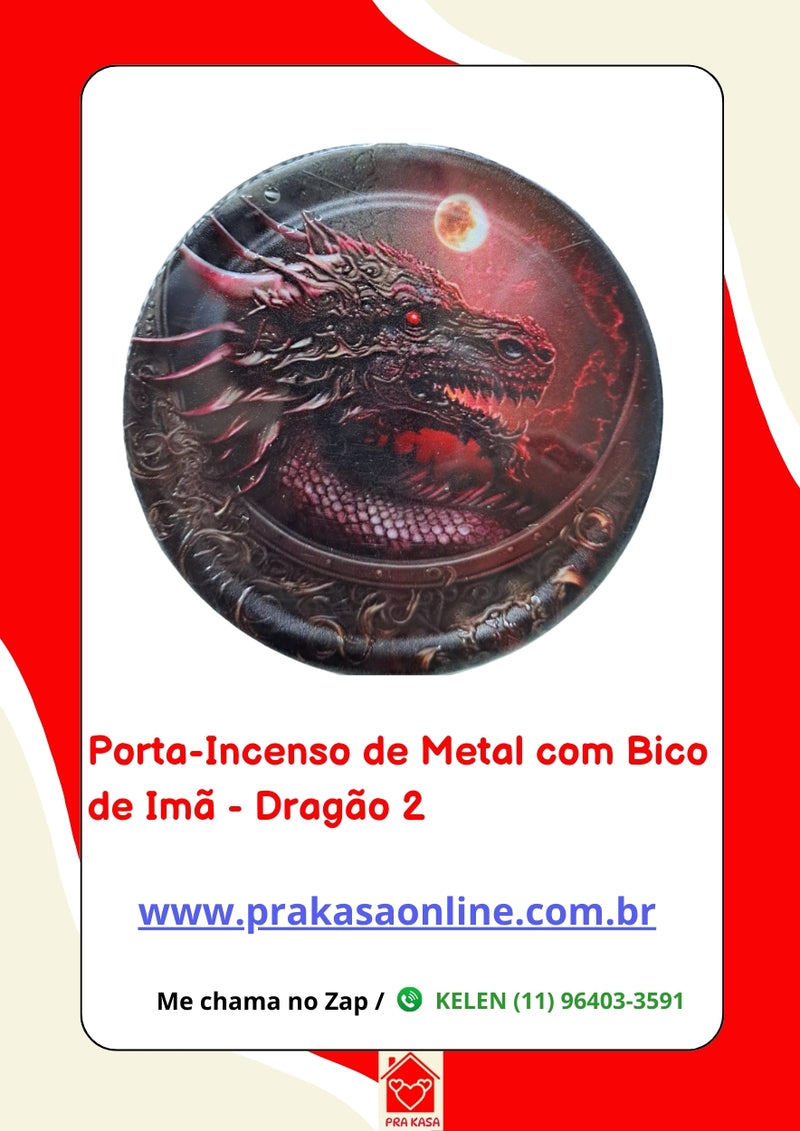 Porta-Incenso de Metal com Bico de Imã