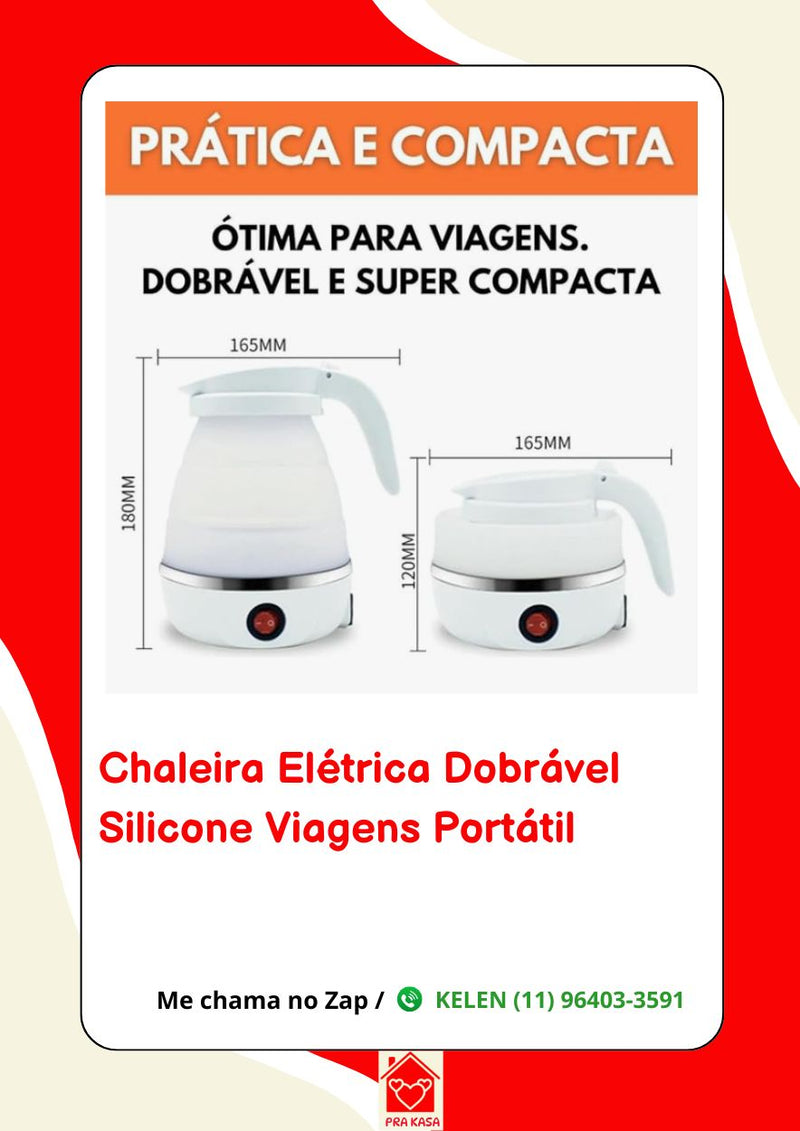 Jarra Chaleira Elétrica de Silicone Dobrável: Portátil, Ferve Rapidamente para Viagens e Uso em Qualquer Lugar, Ideal para Momentos de Conforto e Praticidade (Branco - 110v)
