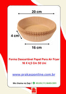 Forma Descartável para Air Fryer com 50 unidades