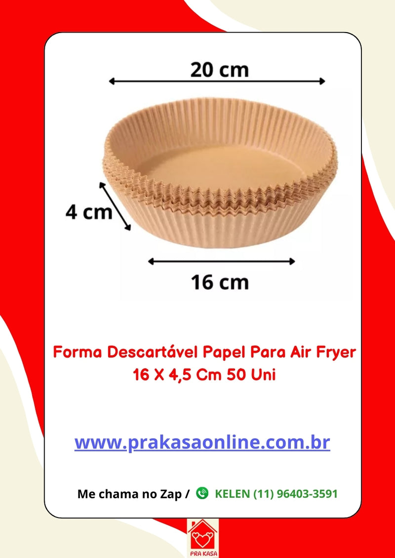 Forma Descartável para Air Fryer com 50 unidades