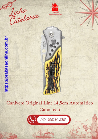 Canivete Original Line 14,5cm Automático Cabo Osso