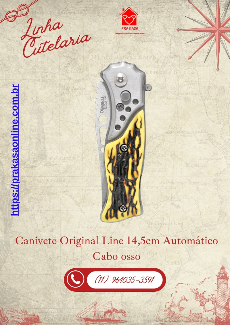 Canivete Original Line 14,5cm Automático Cabo Osso