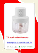 Processador Triturador Alimentos Elétrico Recarregável