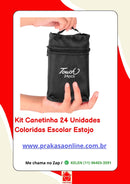 Canetinhas 24 Unidades Coloridas Escolar Estojo