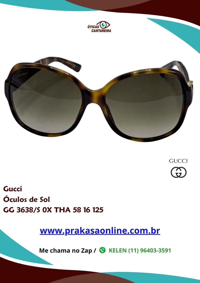 Gucci - Óculos de Sol - GG 3638/S 0X THA 58 16 125