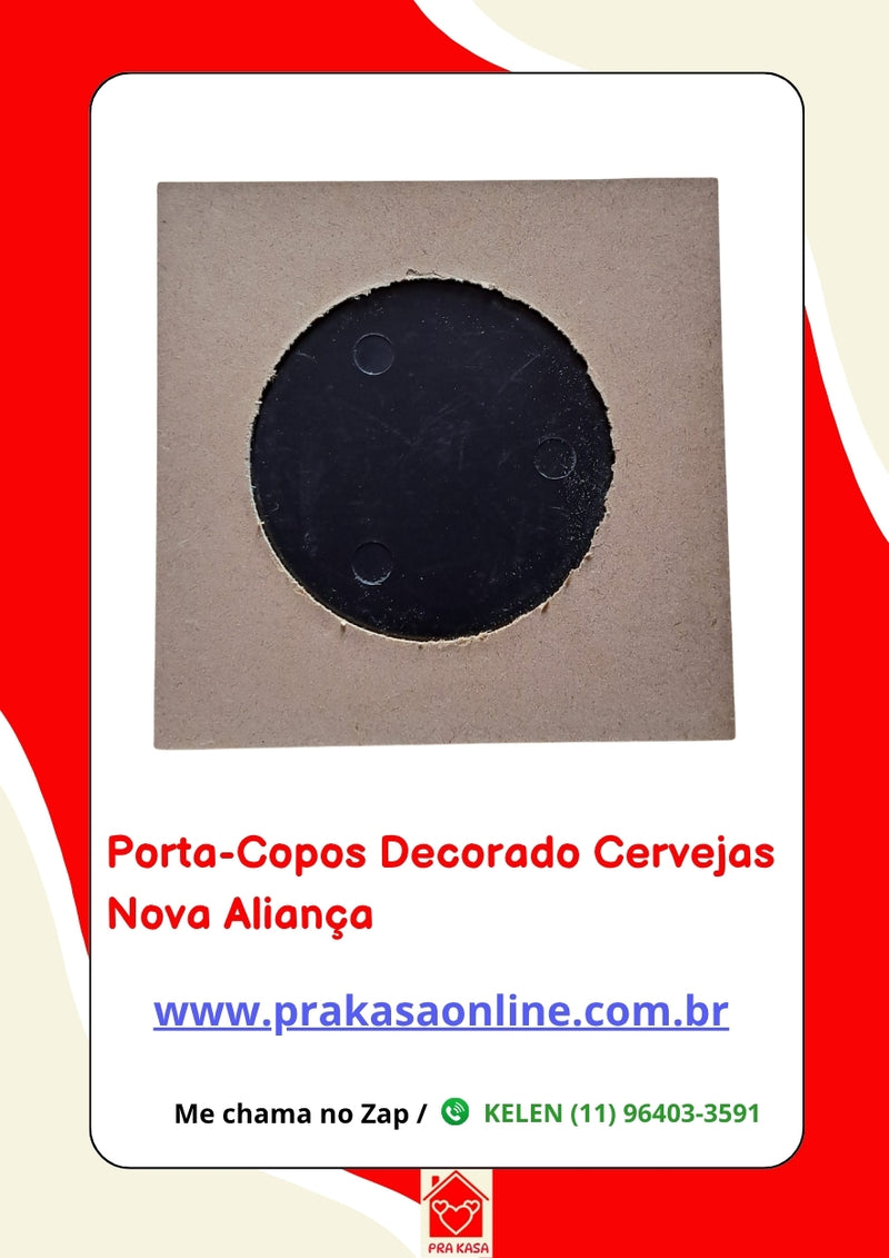 Porta-Copo Decorado com Estampas de Cervejas – Nova Aliança