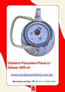 Chaleira Porcelana Oriental/Floral com Infusor 800 ml