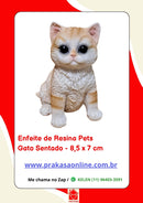 Enfeite de Resina Gato Deitado/Sentado