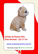 Enfeite de Resina Gato Deitado/Sentado