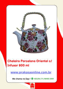 Chaleira Porcelana Oriental/Floral com Infusor 800 ml