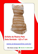 Enfeite de Resina Gato Deitado/Sentado