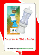 Açucareiro Porta Condimentos Prático de Mesa com Botão Dosador