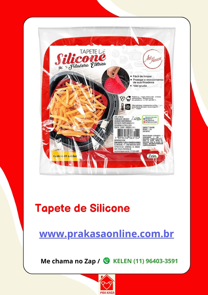 Tapete Silicone Air Fryer Tapete Protetor Fritadeira Antiaderente