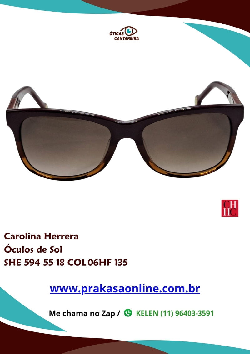 Carolina Herrera - Óculos de Sol - SHE 594 55 18 COL.06HF 135