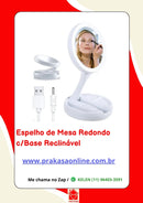 Espelho de Mesa Redondo com Base Reclinável