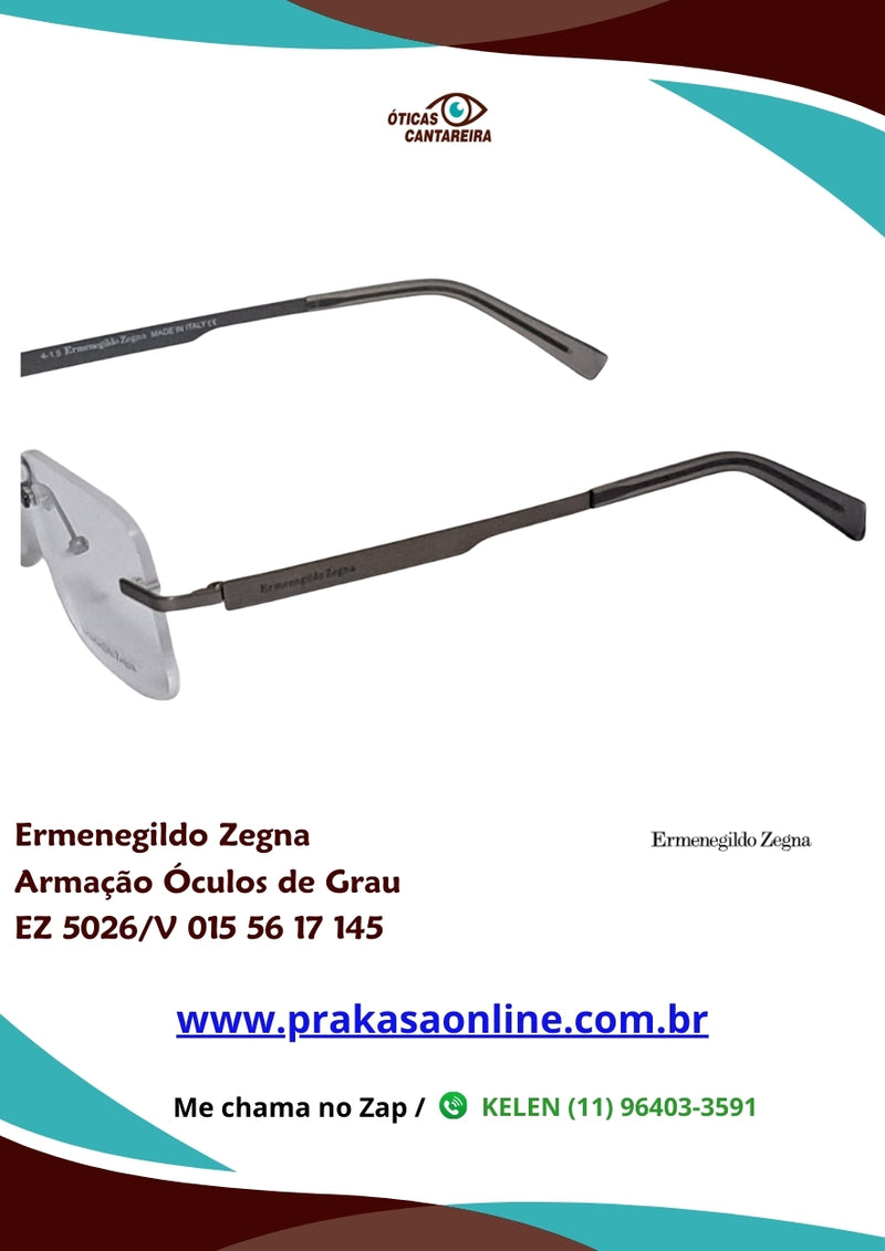 Ermenegildo Zegna - Armação Óculos de Grau - EZ 5026/V 015 56 17 145