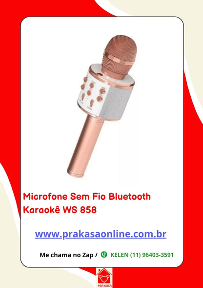 Microfone Sem Fio Bluetooth Usb Karaokê