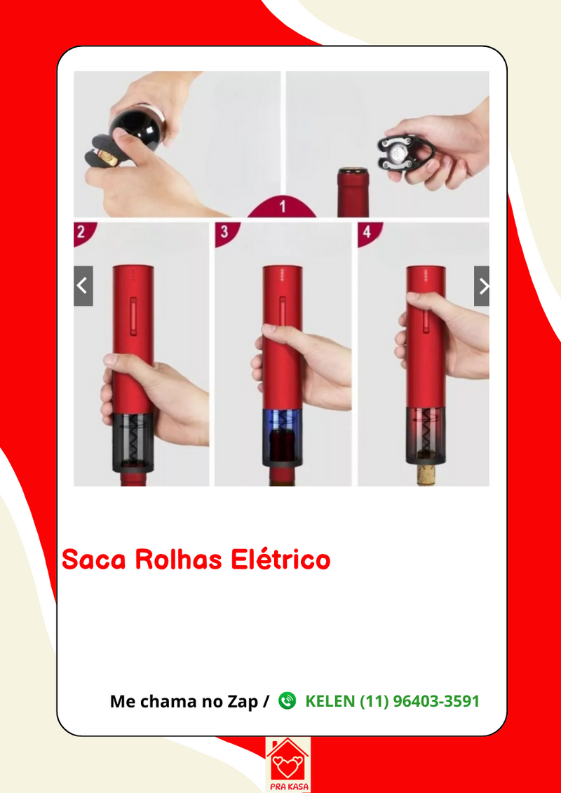 Saca Rolhas Automático Eletrônico