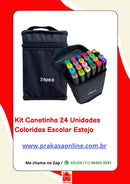 Canetinhas 24 Unidades Coloridas Escolar Estojo