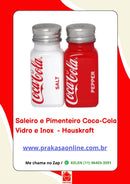 Saleiro e Pimenteiro Coca-Cola Vidro e Inox  - Hauskraft