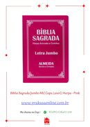 Bíblia Sagrada Jumbo ARC Capa Luxo C/ Harpa - Pink