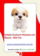 Enfeite Cachorro Miniatura em Resina - Shih Tzu