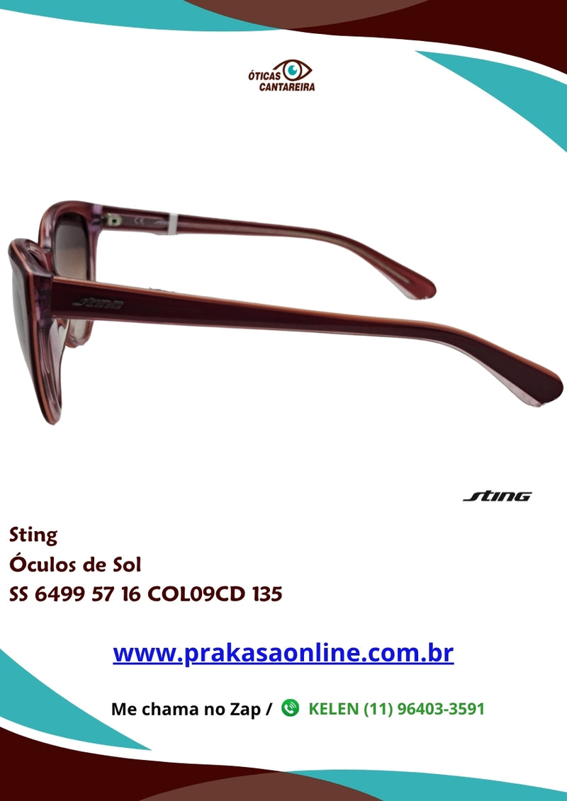 Sting - Óculos de Sol - SS 6499 57 16 COL09CD 135