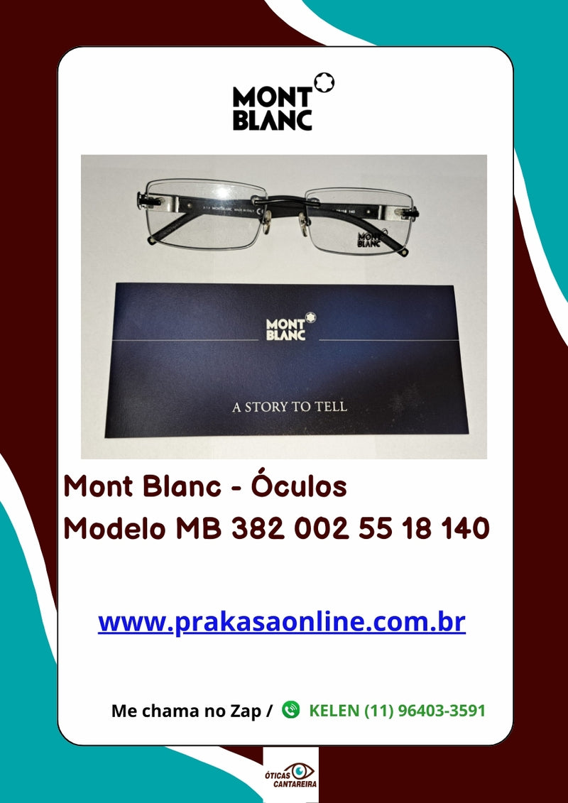 Mont Blanc -Armação  Modelo MB 382 002 55 18 140