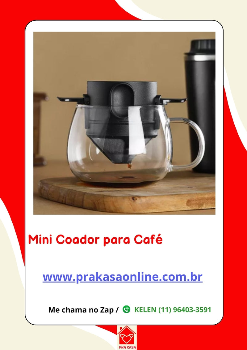 Mini Coador de Café em Aço Inox Reutilizável Monodose Filtro