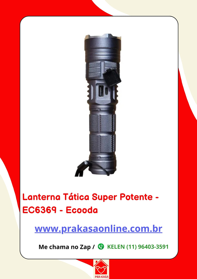 Lanterna Tática Super Potente - EC6369 - Ecooda