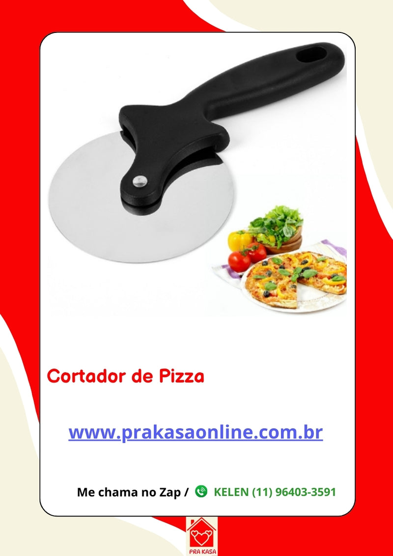 Cortador Fatiador de Pizza Massas Cabo de Plástico