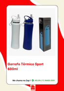 Garrafa Termica Com Chaveiro Emborrachada e 600 ml